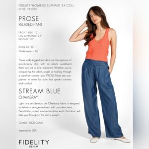 Fidelity Prose Wide Leg Dress Pants- In Lake Side Blue